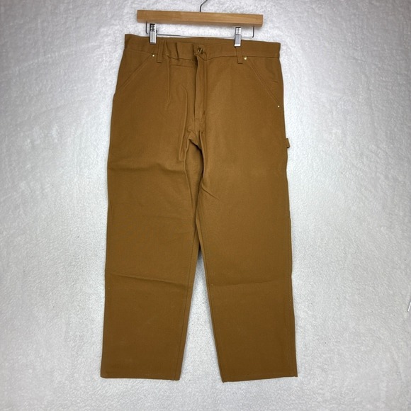 Carhartt B02 BRN Traditional Duck Work Dungaree Single Knee Pants 36x30 NWT NOS